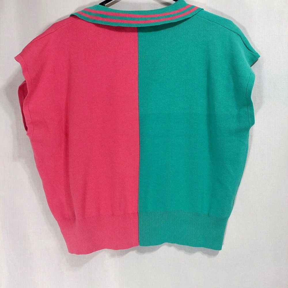 Curvy Girl by Ashley Stewart 1X Cropped Sweater V Neck Sleeveless Tight Knit NEW - Picture 3 of 9